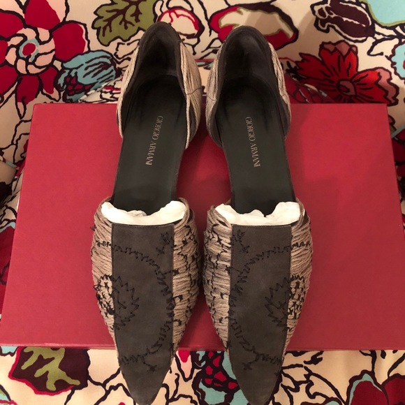 GIORGIO ARMANI Pointy Toe Flats Vintage Look - Picture 2 of 5